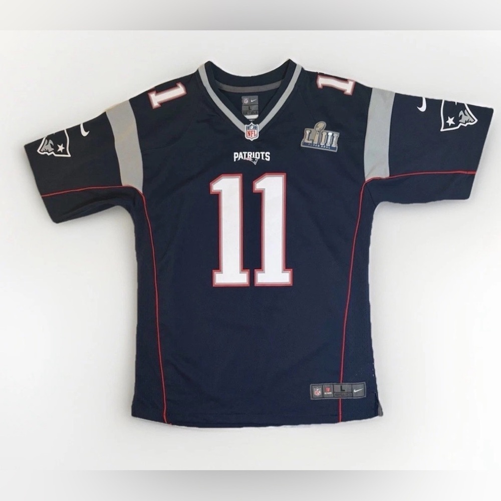 Nike Julian Edelman 11 Jersey Youth 14/16 Large New England Patriots Super Bowl - Picture 7 of 11